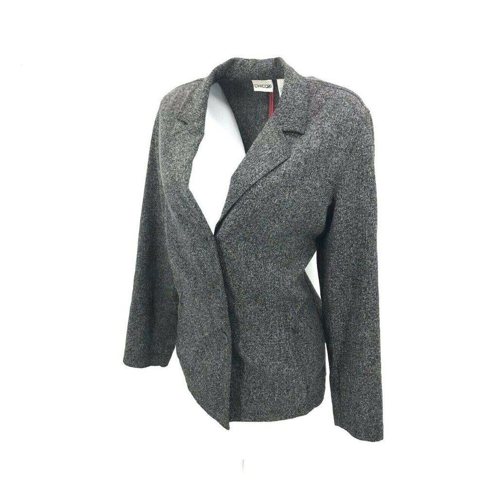 Chicos Conventional Full Triple Button Blazer Sz 8 - image 4